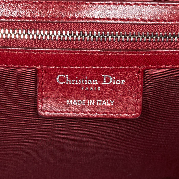 Dior Granville handbag in red leather - Detail D4
