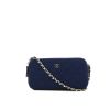 Chanel shoulder bag in blue quilted jersey - 360 thumbnail