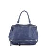Givenchy Pandora shoulder bag in blue grained leather - 360 thumbnail