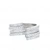 Dinh Van Spirale large model double ring in white gold and diamonds - 360 thumbnail