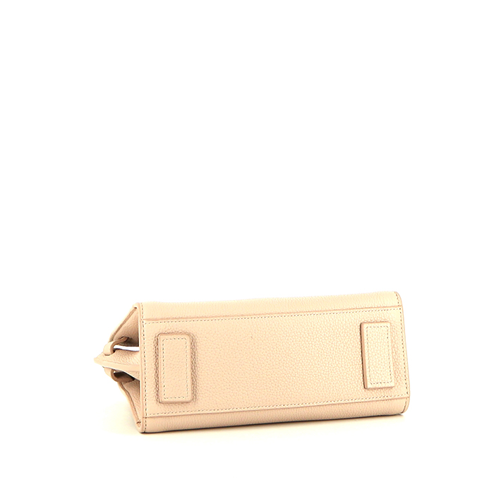 Saint Laurent Sac de jour Nano handbag in pink grained leather - Detail D5