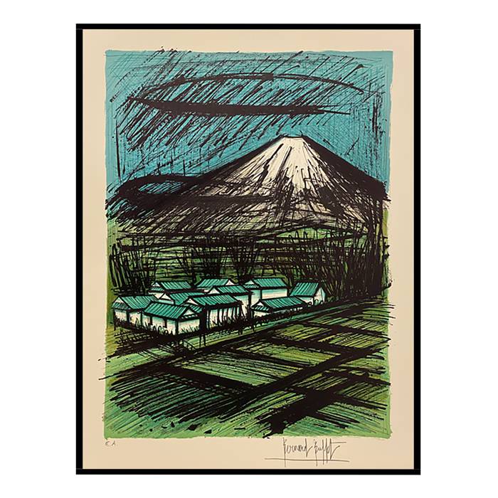 Bernard Buffet, "Fuji Yama", lithograph in eight colors on Arches papers, artist proof, signed and annotated, of 1980 - 00pp