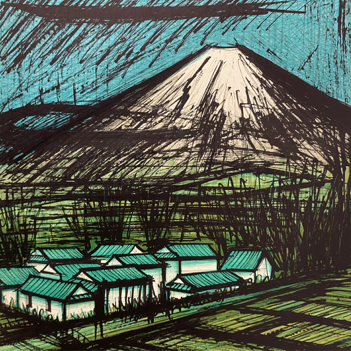 Bernard Buffet, "Fuji Yama", lithograph in eight colors on Arches papers, artist proof, signed and annotated, of 1980 - Detail D1