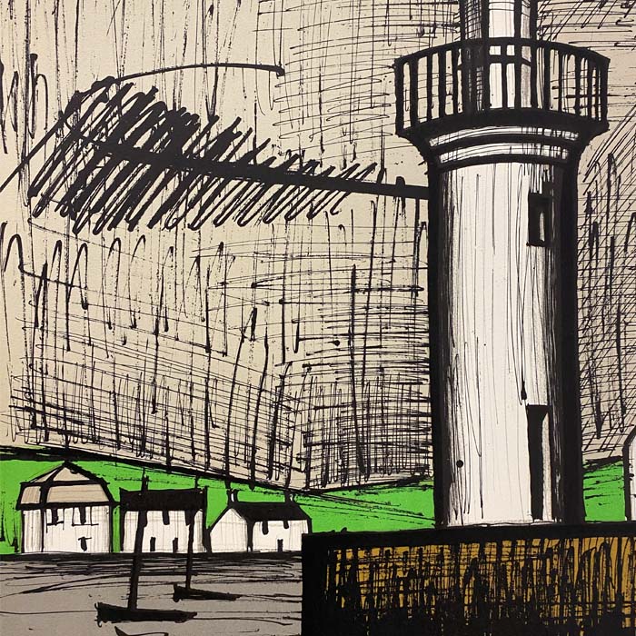 Bernard Buffet, "Le Phare de Guilvinec", lithographie en huit couleurs sur papier Arches, épreuve d'artiste, signée et annotée, de 1983 - Detail D1