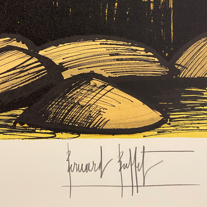 Bernard Buffet, "Le Phare de Guilvinec", lithographie en huit couleurs sur papier Arches, épreuve d'artiste, signée et annotée, de 1983 - Detail D2