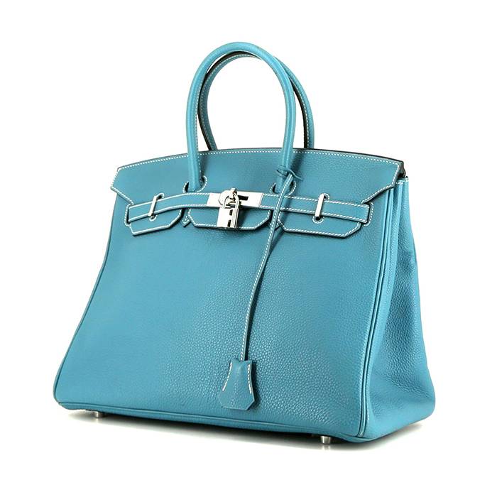 Birkin 35 Blue Jean Colour in Togo Leather with palladium hardware