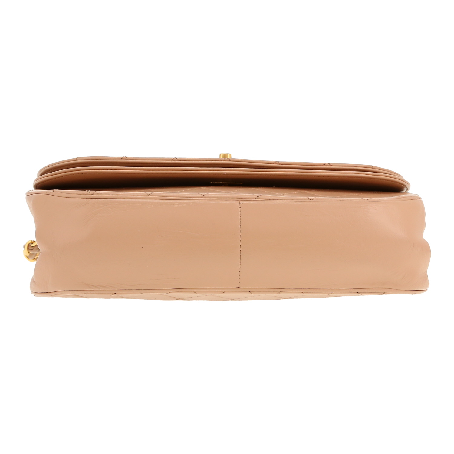 Borsa Chanel Vintage in pelle trapuntata beige - Detail D1