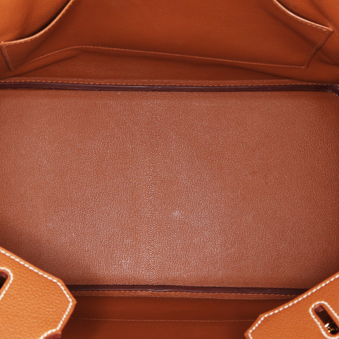 Borsa Hermes Birkin 35 cm in pelle togo gold - Detail D2