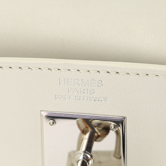 Borsa Hermes Kelly Lakis in pelle Swift bianco sporco - Detail D4