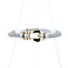 Fred Force 10 large model bracelet in white gold,  yellow gold and stainless steel - 360 thumbnail
