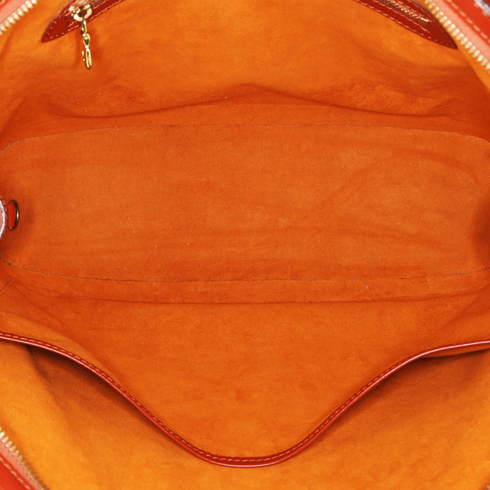 Bolso de mano Louis Vuitton Lussac en cuero Epi rojizo - Detail D2