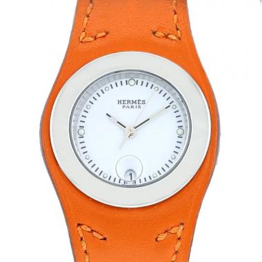 Orologio Hermes Harnais e acciaio Ref :  HA3.210 Circa  2000