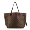 Louis Vuitton Neverfull medium model shopping bag in ebene damier canvas and brown leather - 360 thumbnail