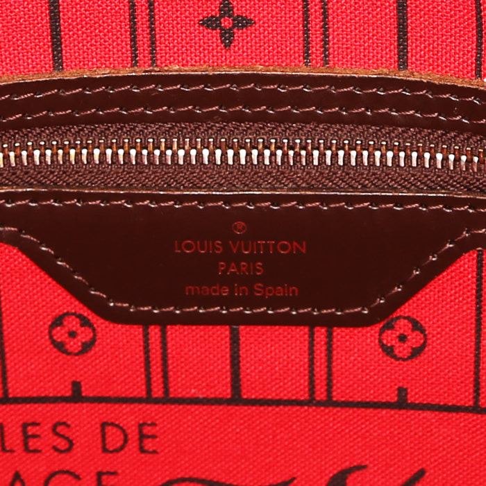 Bolso Cabás Louis Vuitton  Neverfull modelo mediano  y cuero marrón - Detail D3