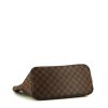 Louis Vuitton Neverfull medium model shopping bag in ebene damier canvas and brown leather - Detail D4 thumbnail