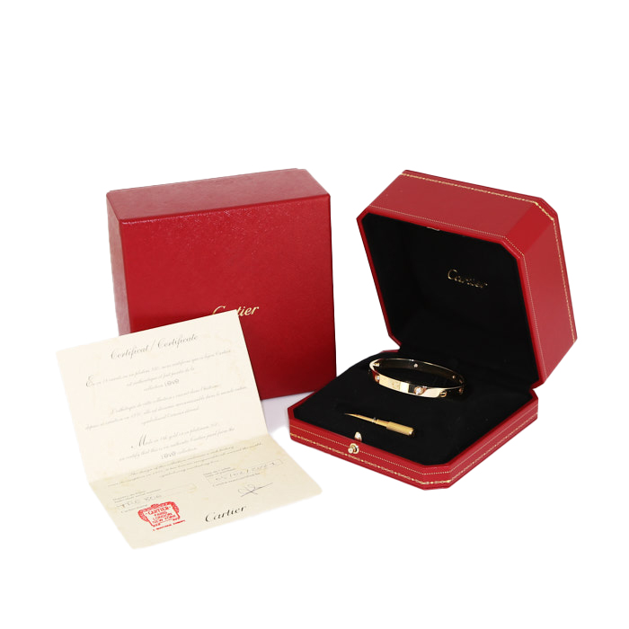 Cartier Love 4 diamants bracelet in yellow gold and diamonds, size 18 - Detail D2