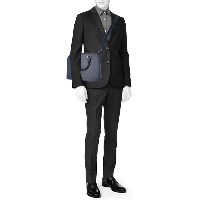 Dior Abeille briefcase in blue leather - Detail D2