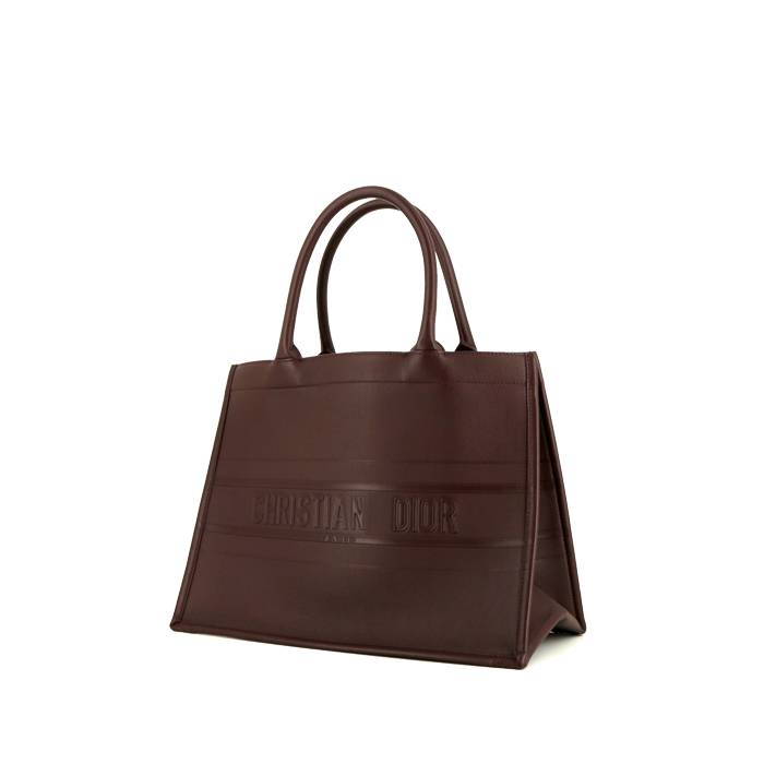 Dior Book Tote shopping bag in burgundy leather - 00pp