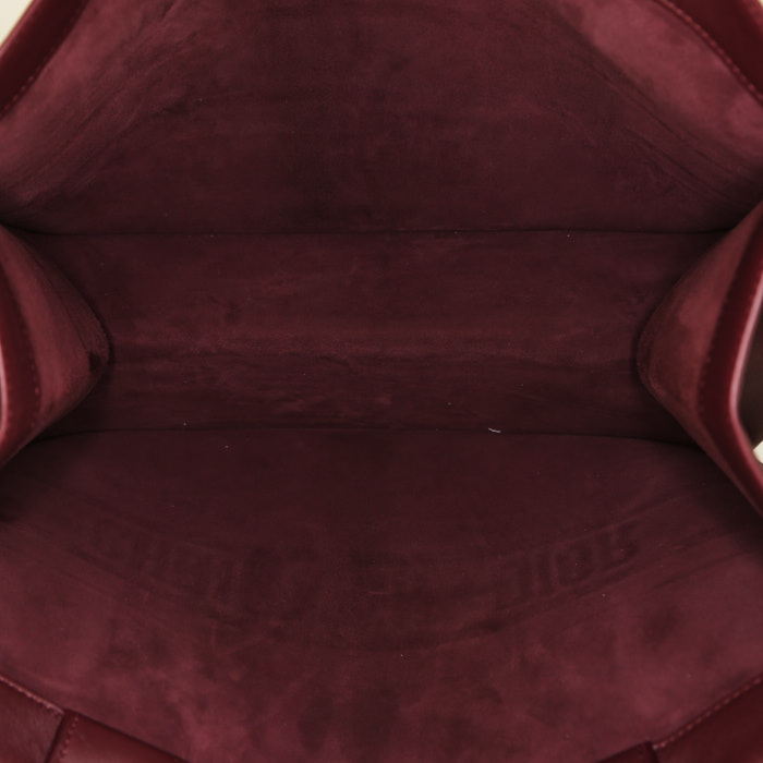 Sac cabas Dior Book Tote en cuir bordeaux - Detail D2