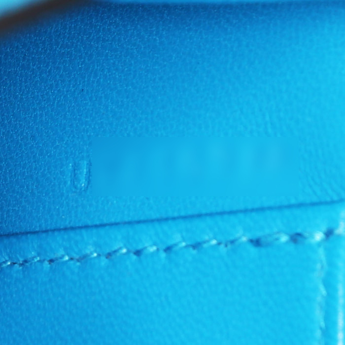 Bolso de mano Hermès Kelly 20 cm en cuero Mysore azul Frida - Detail D5