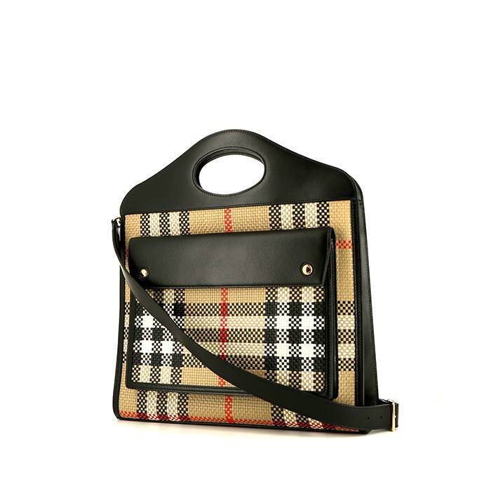 Burberry Tweed & Leather Multicolor Check Pochette