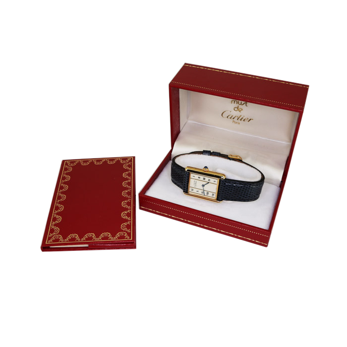 Montre Cartier Tank Must en vermeil Ref :  590005 Vers  1988 - Detail D2