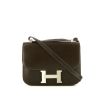Bolso de mano Hermes Constance en cuero box marrón chocolate - 360 thumbnail