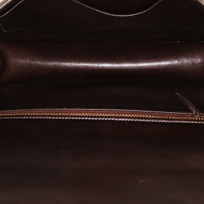 Borsa Hermes Constance in pelle box marrone cioccolato - Detail D3