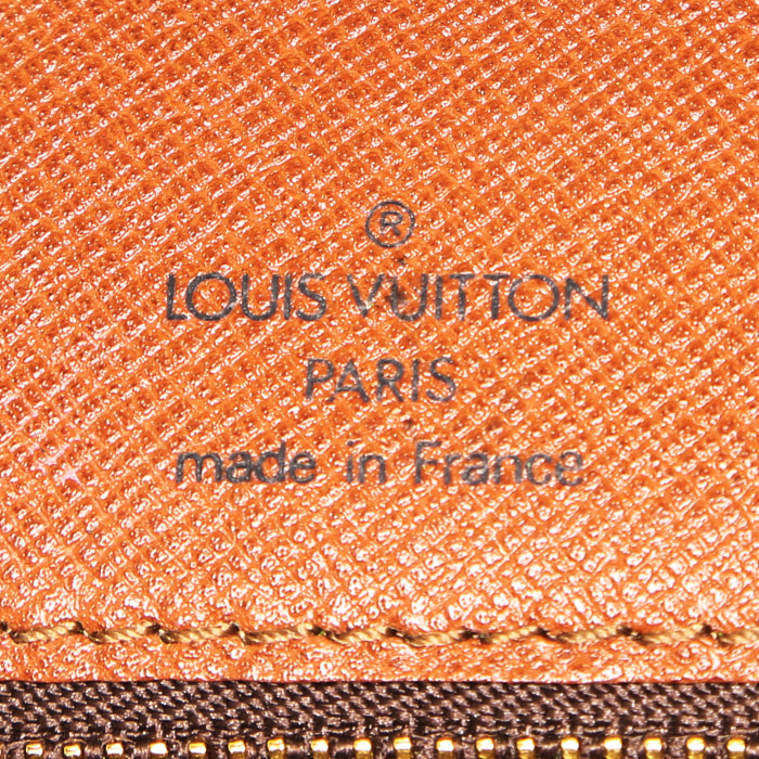 Borsa a tracolla Louis Vuitton in tela monogram cerata e pelle liscia marrone Havana - Detail D4