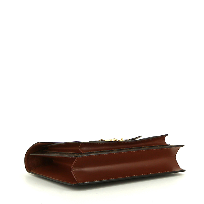 Bolso bandolera Louis Vuitton en lona Monogram revestida y cuero liso color habano - Detail D5