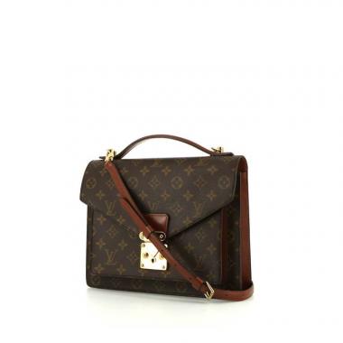 Bolso bandolera Louis Vuitton en lona Monogram revestida y cuero liso color habano