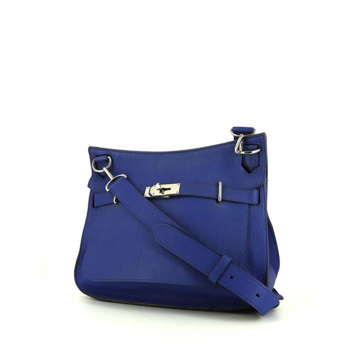 Hermes Jypsiere shoulder bag in blue togo leather - 00pp