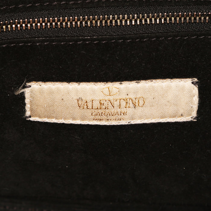 Sac bandoulière Valentino Rockstud en cuir grainé noir - Detail D4