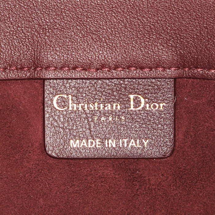 Shopping bag Dior Book Tote in pelle bordeaux - Detail D3