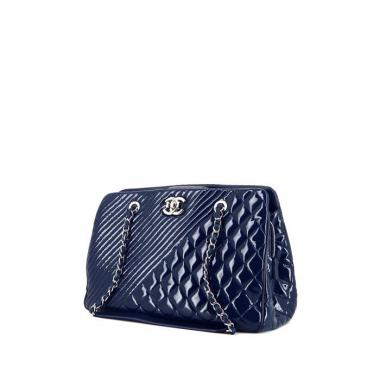 Bolso de mano Chanel Mademoiselle en charol acolchado azul