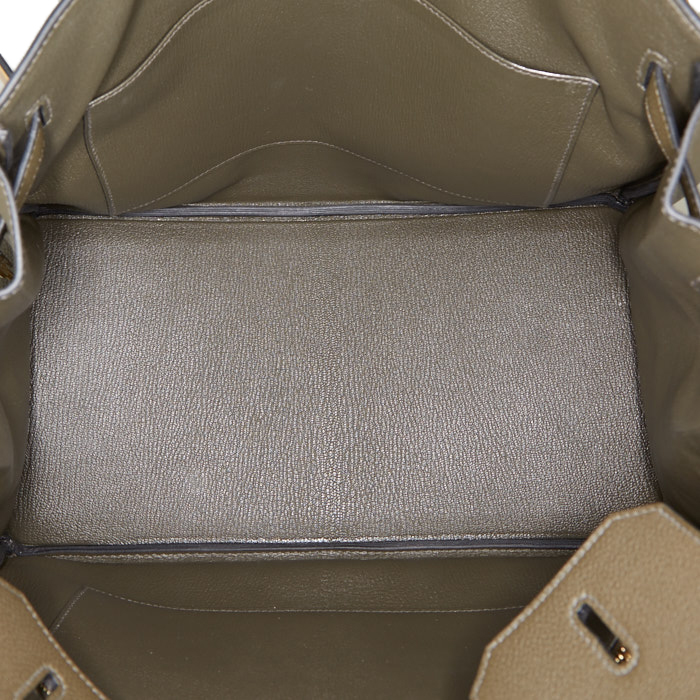 Hermes Birkin 35 cm handbag in Maquis green togo leather - Detail D3