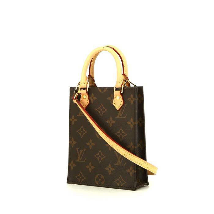 Louis Vuitton Sac Plat small model shoulder bag in brown monogram canvas and natural leather - 00pp