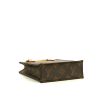 Borsa a tracolla Louis Vuitton Sac Plat modello piccolo in tela monogram cerata marrone e pelle naturale - Detail D5 thumbnail