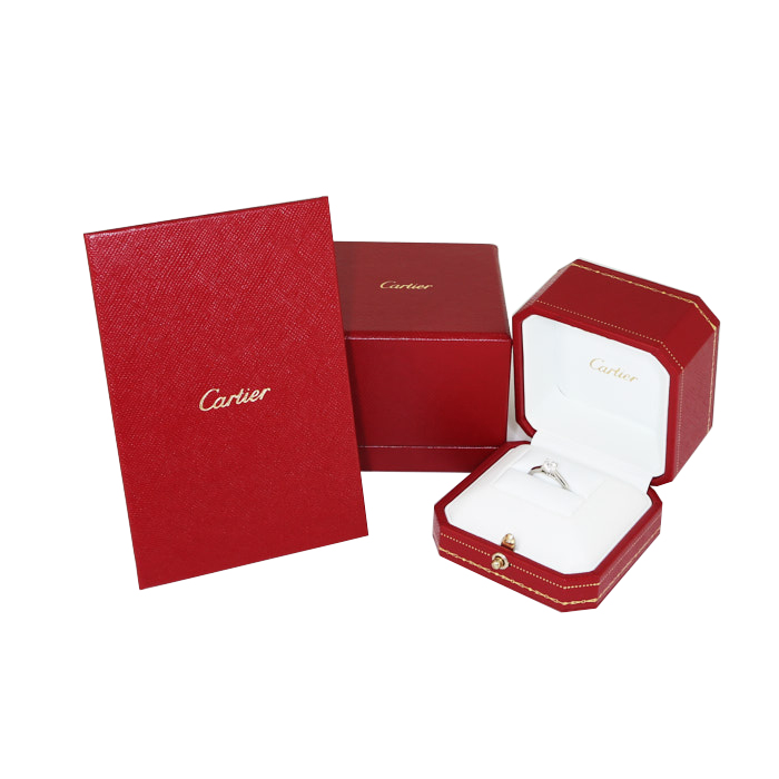 Bague solitaire Cartier 1895 en platine et diamant (0,42 carat) - Detail D2