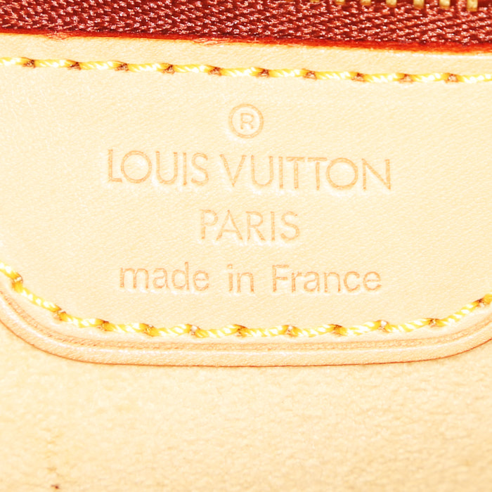 Bolso de mano Louis Vuitton  Looping modelo grande  en lona Monogram marrón y cuero natural - Detail D3