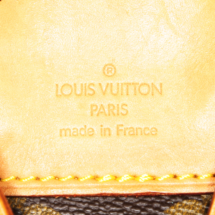Mochila Louis Vuitton  Montsouris en lona Monogram marrón y cuero natural - Detail D3