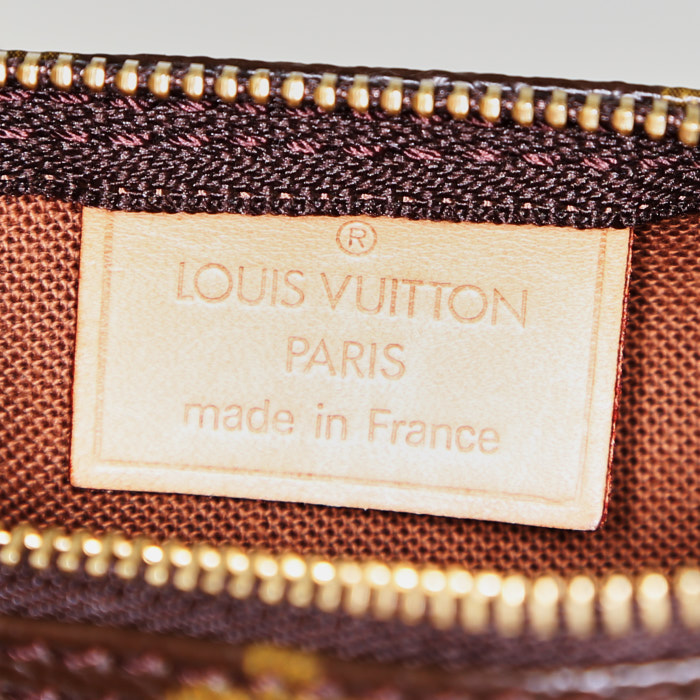 Louis Vuitton Nano Speedy handbag in brown monogram canvas and natural leather - Detail D3