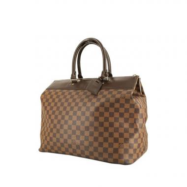 Sac de voyage Louis Vuitton Neo Greenwich en toile damier enduite ébène et cuir marron