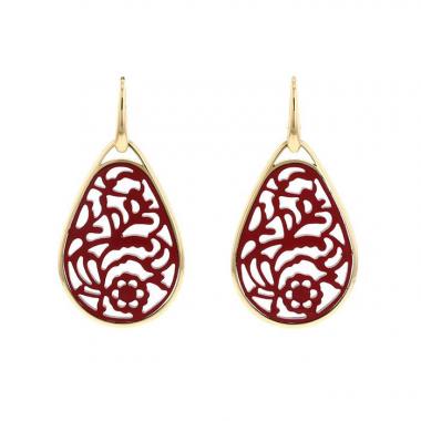 Pendientes colgantes Pomellato Victoria en oro rosa y resina