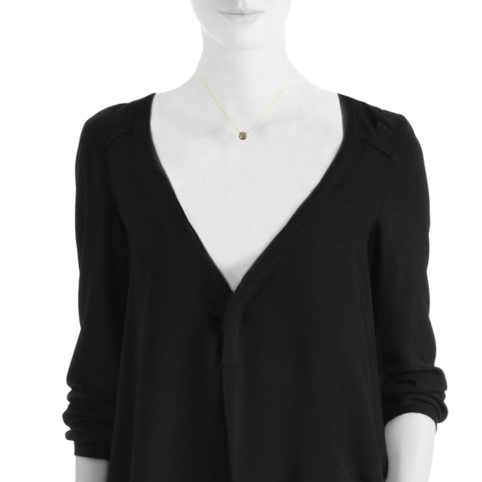 Collier Pomellato Nudo Classic en or rose et diamants brun - Detail D1