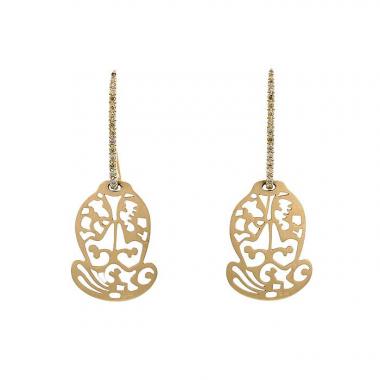 Pomellato Ming large model earrings in pink gold and diamonds