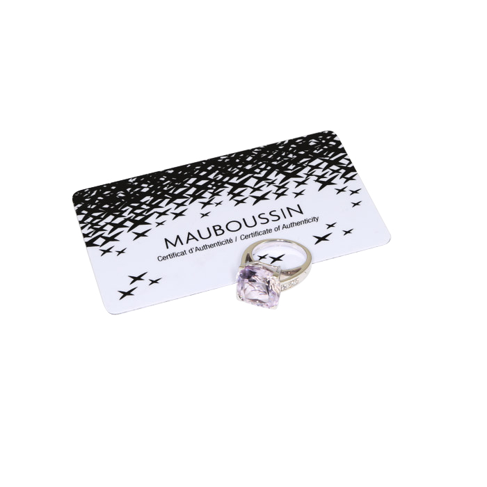 Mauboussin Gueule d'Amour ring in white gold,  amethyst and diamonds - Detail D2