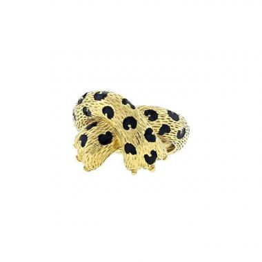 Anello Fred Ombre Féline in oro giallo e smalto nero