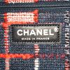 Chanel Timeless jumbo Metiers D'Arts 2017 shoulder bag in navy blue, red and white quilted tweed and black leather - Detail D4 thumbnail