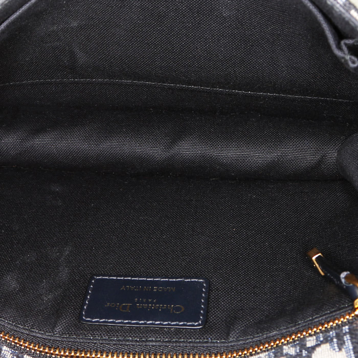 Borsa Dior  30 Montaigne in tessuto a monogramma Oblique blu marino e pelle blu marino - Detail D3